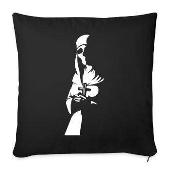 Step into the Shadows Unique Horror Nun, Satanic, - Sofa pillowcase 17,3'' x 17,3'' (45 x 45 cm) - black - Front