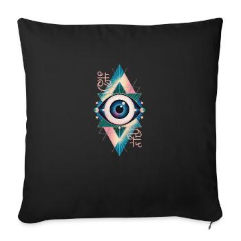 Magic Eye - Citation spirituelle étonnante - Housse de coussin décorative 45 x 45 cm - noir - Devant