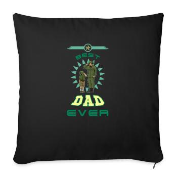 Meilleur papa de tous les temps Père Fête des pères Soldats militaires - Housse de coussin décorative 45 x 45 cm - noir - Devant