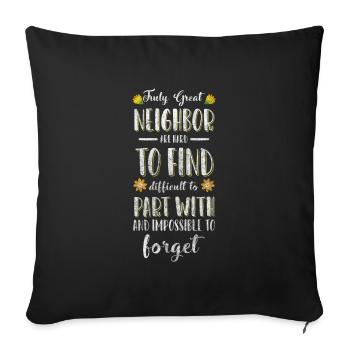 Nachbarn Freundschaft - Sofakissenbezug 45 x 45 cm - Schwarz - Vorne