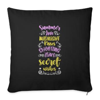 Ciel étoilé rêve astérisque - Housse de coussin décorative 45 x 45 cm - noir - Devant