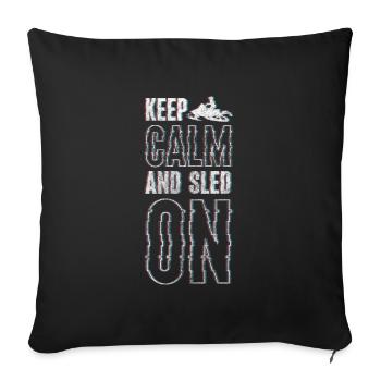 Sledding, Winter Sports, Luge, Fun - Sofa pillowcase 17,3'' x 17,3'' (45 x 45 cm) - black - Front