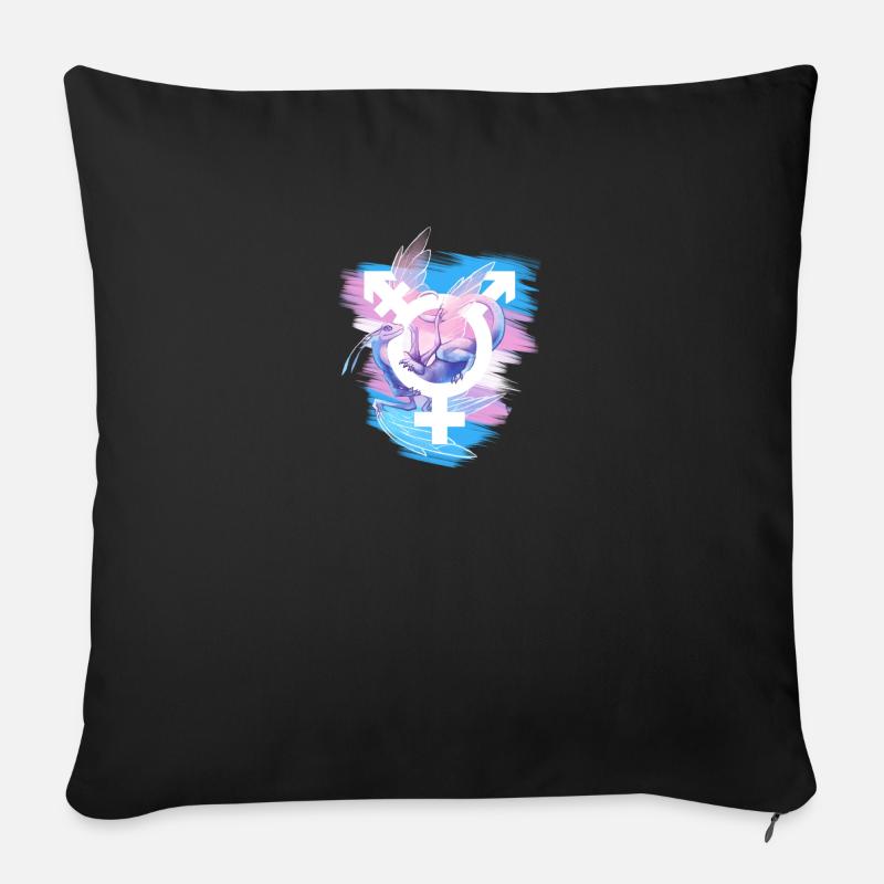 Transgender-Stolz-Drache - Sofakissenbezug 45 x 45 cm - Schwarz