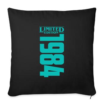1984 Birthday design - Sofa pillowcase 17,3'' x 17,3'' (45 x 45 cm) - black - Front