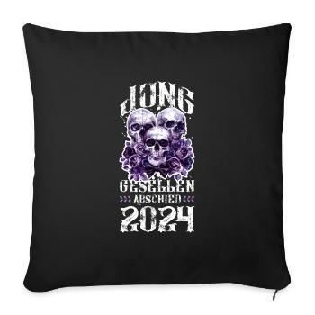 Équipe de l’enterrement de vie de garçon 2024 - Housse de coussin décorative 45 x 45 cm - noir - Devant