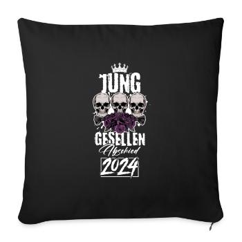 Enterrement de vie de garçon 2024 - Housse de coussin décorative 45 x 45 cm - noir - Devant