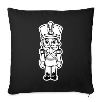Nussknacker Weihnachten Symbol - Sofakissenbezug 45 x 45 cm - Schwarz - Vorne