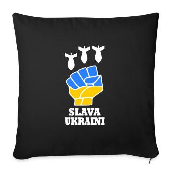 Slava ukraini - Housse de coussin décorative 45 x 45 cm - noir - Devant