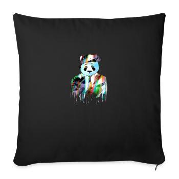 panda,panda bear,colorful,graffiti,painting,suit - Sofa pillowcase 17,3'' x 17,3'' (45 x 45 cm) - black - Front
