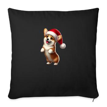 Christmas Corgi - Sofakissenbezug 45 x 45 cm - Schwarz - Vorne