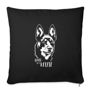 Australian Kelpie loved by a Kelpie Dog Wilsigns - Sofa pillowcase 17,3'' x 17,3'' (45 x 45 cm) - black - Front