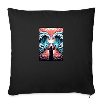Moses divides the sea. - Sofa pillowcase 17,3'' x 17,3'' (45 x 45 cm) - black - Front