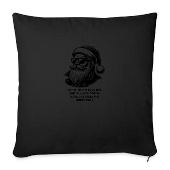 Lunettes de soleil Hip Hop Père Noël Cool Père Noël Vintage - Housse de coussin décorative 45 x 45 cm - noir - Devant