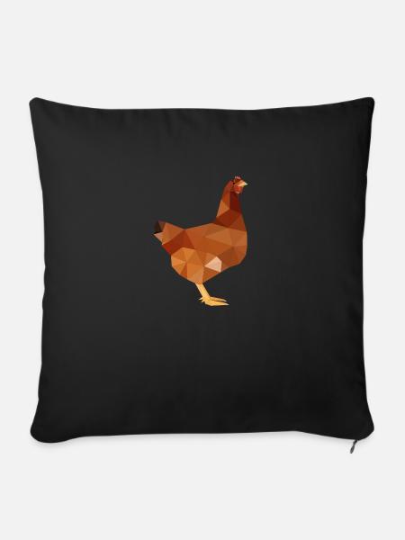 Huhn - Sofakissenbezug 45 x 45 cm - Schwarz