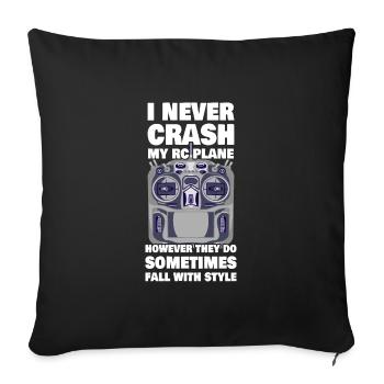 RC Airplane RC Pilot Remote Control Plane - Sofa pillowcase 17,3'' x 17,3'' (45 x 45 cm) - black - Front