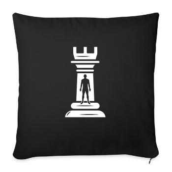checkmate chessboard chessboard chess piece - Sofa pillowcase 17,3'' x 17,3'' (45 x 45 cm) - black - Front
