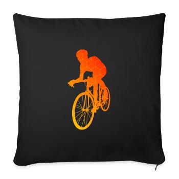 Vélo de route Femmes Vélo de route Cycliste de route - Housse de coussin décorative 45 x 45 cm - noir - Devant