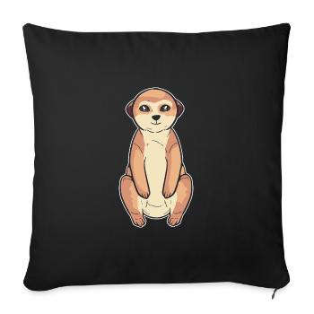 Suricate - Housse de coussin décorative 45 x 45 cm - noir - Devant