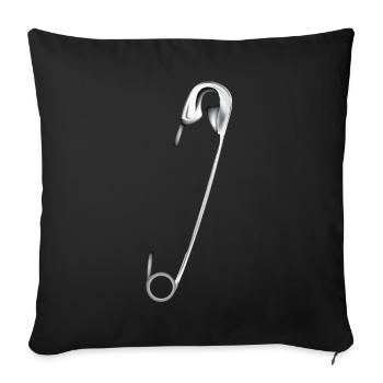 safety pin - Sofa pillowcase 17,3'' x 17,3'' (45 x 45 cm) - black - Front