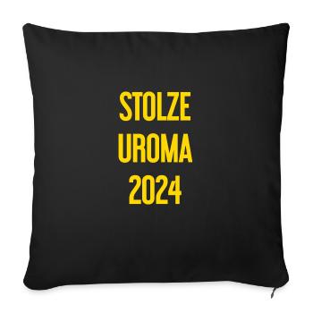 Fière arrière-grand-mère 2024 - Housse de coussin décorative 45 x 45 cm - noir - Devant