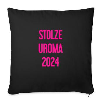 Proud great-grandma 2024 - Sofa pillowcase 17,3'' x 17,3'' (45 x 45 cm) - black - Front