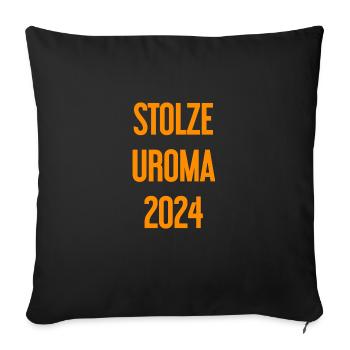 Fière arrière-grand-mère 2024 - Housse de coussin décorative 45 x 45 cm - noir - Devant