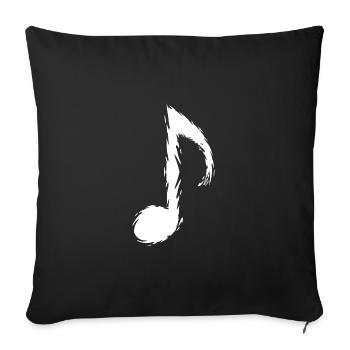 Note de musique pinceau design moderne vectoriel blanc - Housse de coussin décorative 45 x 45 cm - noir - Devant