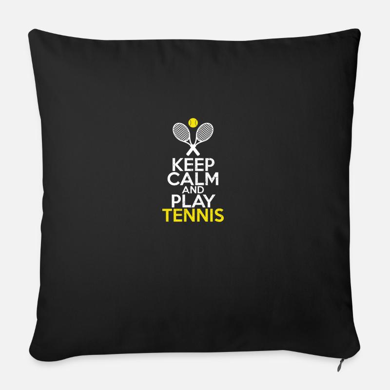 Keep Calm And Play Tennis - Housse de coussin décorative 45 x 45 cm - noir