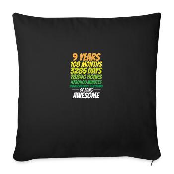 9th birthday! - Sofa pillowcase 17,3'' x 17,3'' (45 x 45 cm) - black - Front