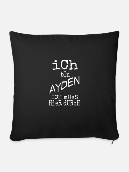 Ayden - Sofakissenbezug 45 x 45 cm - Schwarz