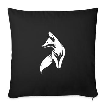 Süsses niedliches Fuchs Porträt Tattoo Style - Sofakissenbezug 45 x 45 cm - Schwarz - Vorne