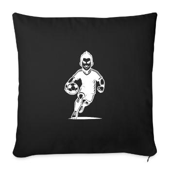 Dynamic soccer player with ball - Sofa pillowcase 17,3'' x 17,3'' (45 x 45 cm) - black - Front
