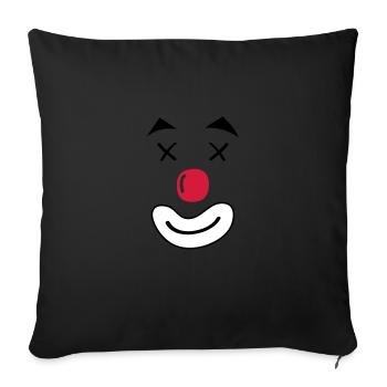 visage de sourire de clown - Housse de coussin décorative 45 x 45 cm - noir - Devant