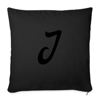 letter J - Sofa pillowcase 17,3'' x 17,3'' (45 x 45 cm) - black - Front