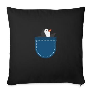 Animal Lovers Zoo Animal Gift Chest Bag Penguin - Sofa pillowcase 17,3'' x 17,3'' (45 x 45 cm) - black - Front
