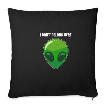 Don't go here. Loner or shy person G - Sofa pillowcase 17,3'' x 17,3'' (45 x 45 cm) - black - Front