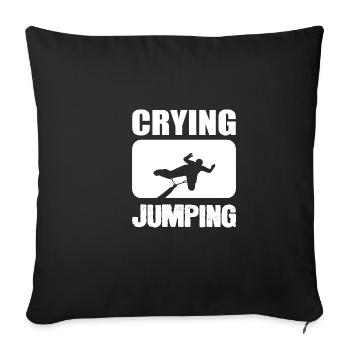 Crying jump tourist gift - Sofa pillowcase 17,3'' x 17,3'' (45 x 45 cm) - black - Front