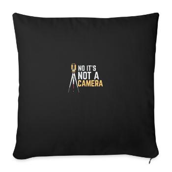 Non Ce n’est pas un arpenteur-géomètre par caméra qui arpente - Housse de coussin décorative 45 x 45 cm - noir - Devant
