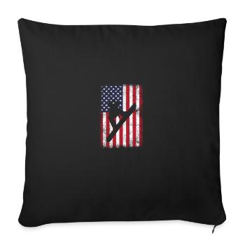 us flag patriotic snowboarding snowboard - Sofakissenbezug 45 x 45 cm - Schwarz - Vorne
