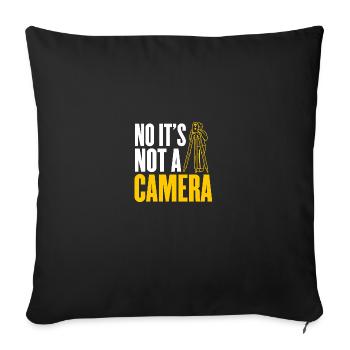 Non Ce n’est pas un arpenteur-géomètre par caméra qui arpente - Housse de coussin décorative 45 x 45 cm - noir - Devant