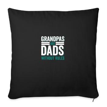 Les grands-pères sont des papas sans règles Drôle grand-père - Housse de coussin décorative 45 x 45 cm - noir - Devant