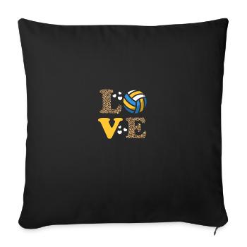 Femmes Mignonnes Amour Volleyball Léopard Imprimé - Housse de coussin décorative 45 x 45 cm - noir - Devant