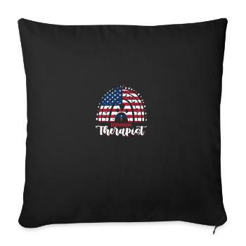 Red White Blue Respiratory Therapist Crew 4th Of - Sofa pillowcase 17,3'' x 17,3'' (45 x 45 cm) - black - Front