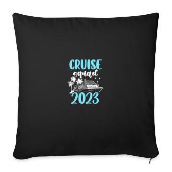 Croisière en famille assortie 2023 Vacances drôles - Housse de coussin décorative 45 x 45 cm - noir - Devant