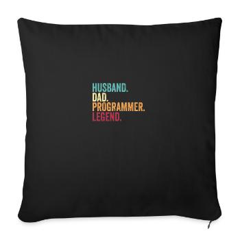 Funny Vintage Husband Dad Programmer Legend - Sofakissenbezug 45 x 45 cm - Schwarz - Vorne