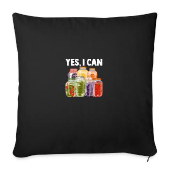 Drôle de conservation des aliments Oui, je peux mariner en pot - Housse de coussin décorative 45 x 45 cm - noir - Devant