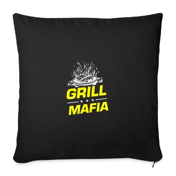 Grill Mafia Grillen Spruch - Sofakissenbezug 45 x 45 cm - Schwarz - Vorne