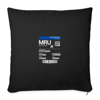 Mauritius Bordticket Flug Urlaub Idee - Sofakissenbezug 45 x 45 cm - Schwarz - Vorne