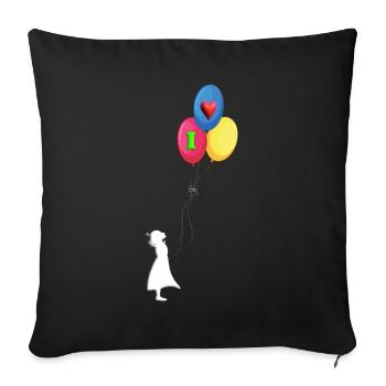 Ballon enfant que j’aime - Housse de coussin décorative 45 x 45 cm - noir - Devant