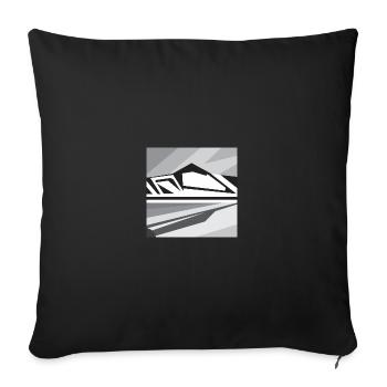 Geometric Mountains - Sofa pillowcase 17,3'' x 17,3'' (45 x 45 cm) - black - Front